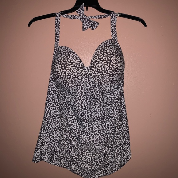 Merona Other - 🌻 Merona XL white and gray halter tankini top